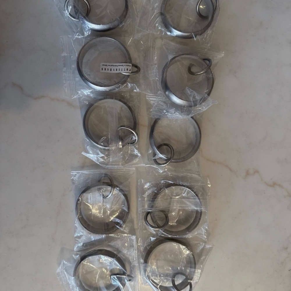 Pottery Barn Quiet-Glide Double Round Curtain Large Rings 1.25 - Set Of 10